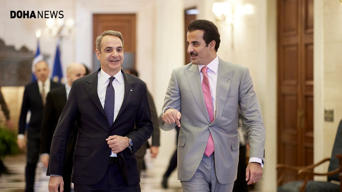 dohanews's tweet image. #Qatar’s Amir Sheikh @TamimBinHamad Al Thani and #Greece’s Prime Minister @kmitsotakis held talks at the Maximos Mansion in #Athens on Wednesday.
According to Greek media, the Prime Minister expressed solidarity with Qatar and the wider Gulf region following Iran’s #attacks. He