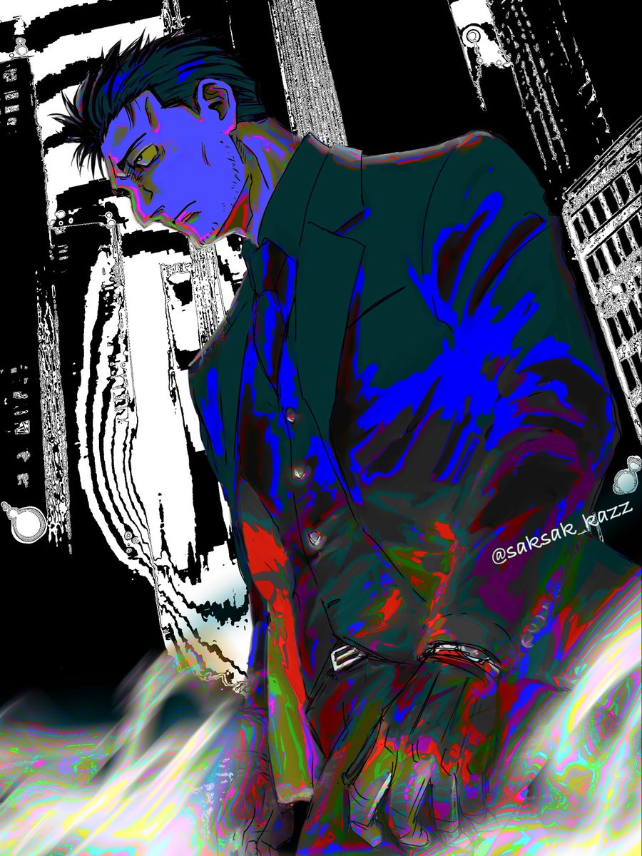 saksak_kazz's tweet photo. RPしたtipsが面白かったのでプロクリで描いたカラーをいじってみた
めっちゃサイケデリック https://t.co/asAw3C0d4s