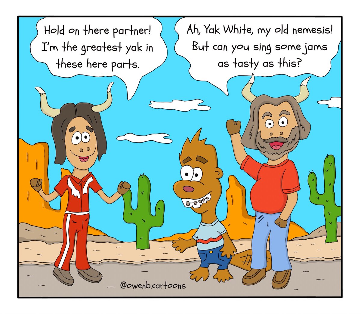 owenb_cartoons's tweet photo. The Greatest Yak in the World.
#art #cartoon #comics #comix #drawing #sketch #sketching #illustration #digitalart #fun #funny #fypage #cartoonist #animal #jackblack #jackwhite #whitestripes #tenaciousd https://t.co/X4dhL5dwKg