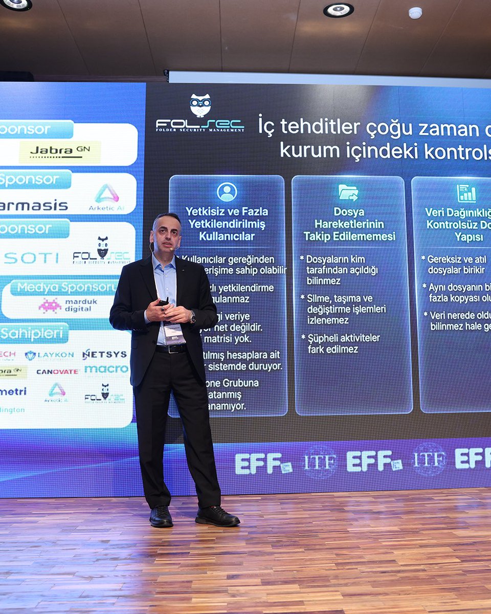 EffOrganization's tweet photo. FolSec Founder İsmail Kayakıran “Tüm yatırımlarınızı dış tehditler için yaptınız… Peki içeride olanları kim kontrol ediyor?” konulu sunumunu gerçekleştirdi.

https://t.co/KKaovMaf4X

#ITForumCxO2026 #TeknolojiZirvesi #CxO #DijitalDönüşüm #BilişimVadisi https://t.co/WUVb7FUPfP