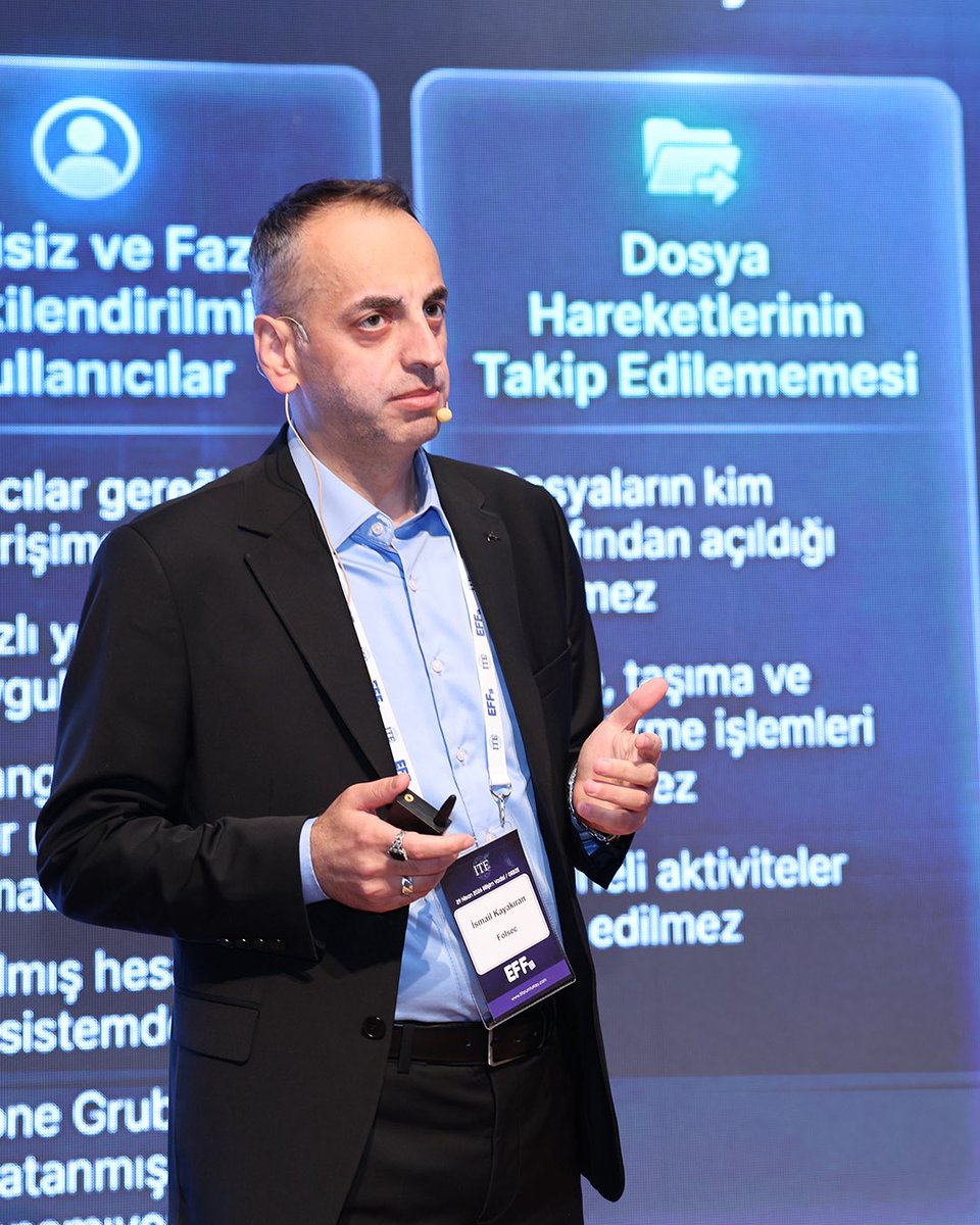 EffOrganization's tweet photo. FolSec Founder İsmail Kayakıran “Tüm yatırımlarınızı dış tehditler için yaptınız… Peki içeride olanları kim kontrol ediyor?” konulu sunumunu gerçekleştirdi.

https://t.co/KKaovMaf4X

#ITForumCxO2026 #TeknolojiZirvesi #CxO #DijitalDönüşüm #BilişimVadisi https://t.co/WUVb7FUPfP