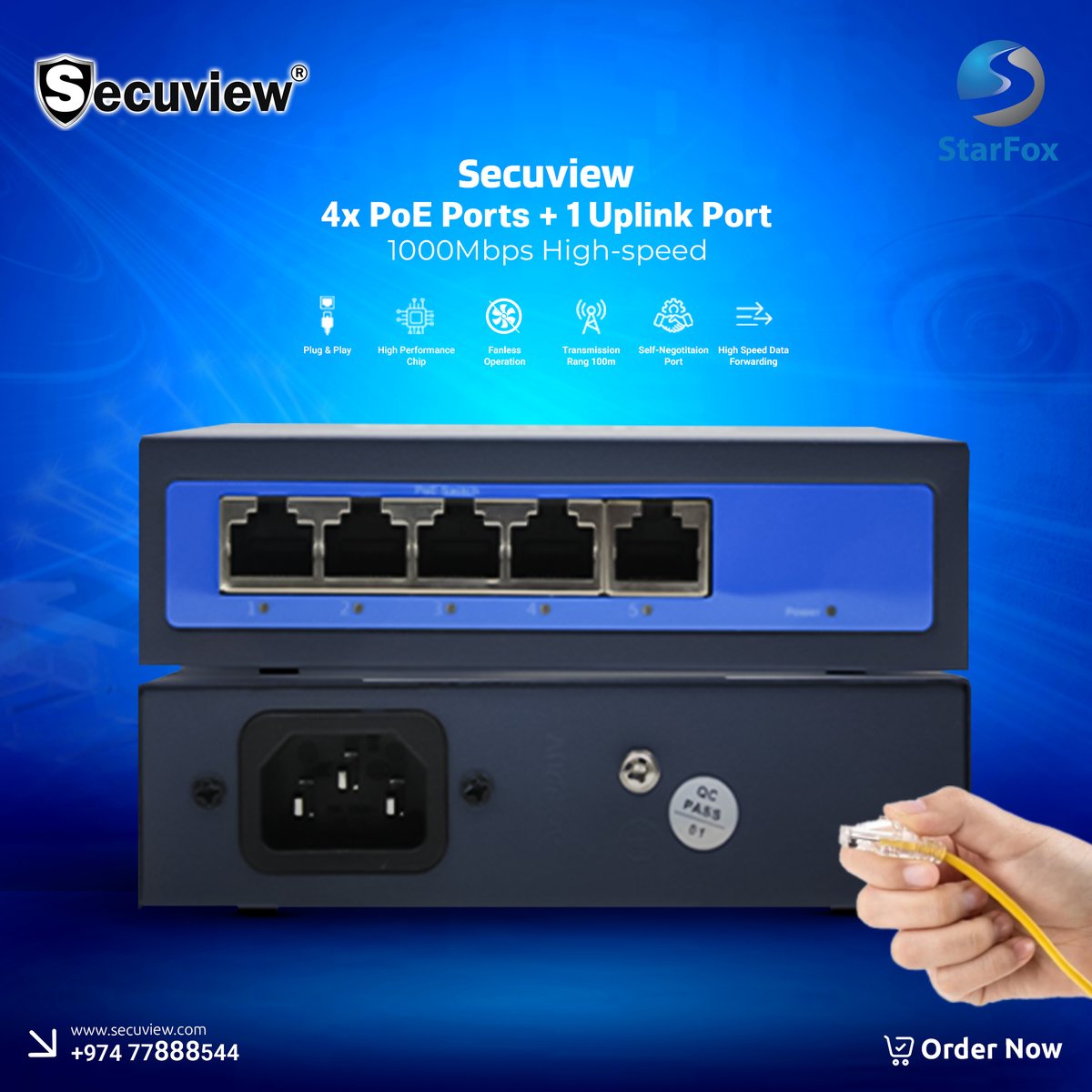 secuviews's tweet photo. Secuview 4× PoE + 1 Uplink Gigabit Switch – fast 1000Mbps connectivity with stable power &amp; data for CCTV and network devices.

👉 https://t.co/bChpjt0cGo
📞 +974 77888544

#PoESwitch #NetworkSwitch #CCTVSetup #IPCamera #SmartNetwork #TechGadgets https://t.co/AsQB1Fi5nB