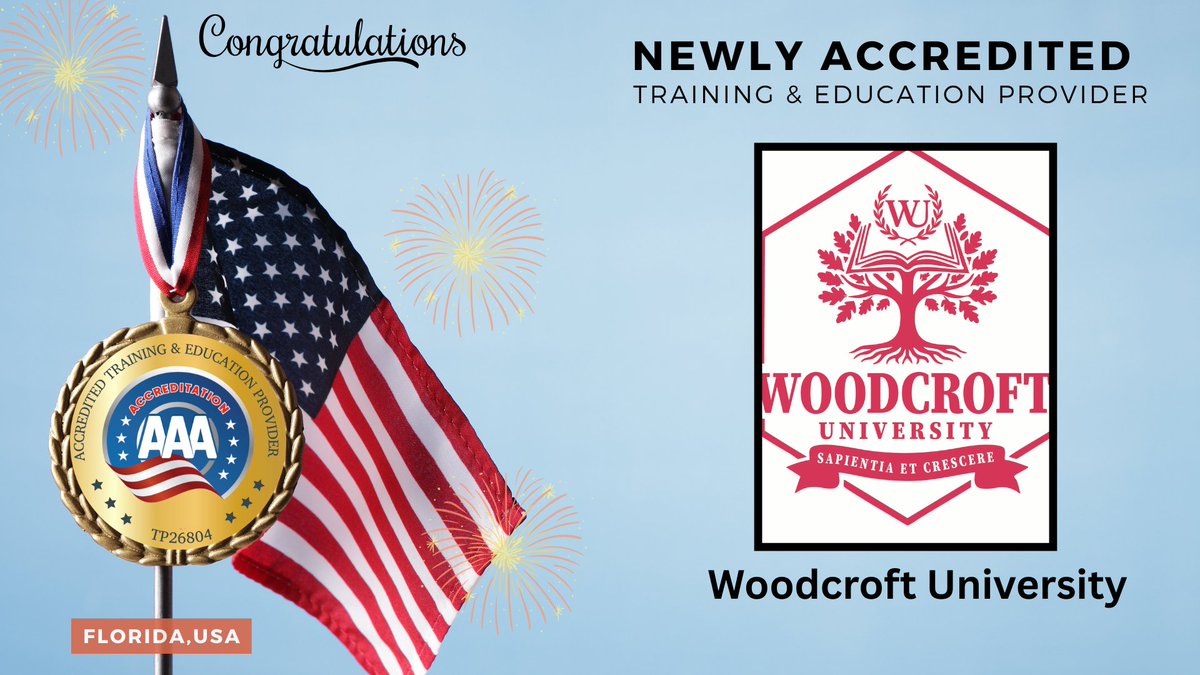 AAAccreditation's tweet image. Congratulations to Woodcroft University, Florida 🇺🇸, on being accredited as a Training &amp;amp; Education Provider!

Recognised for programs in Data Science, Cybersecurity &amp;amp; DBA 👏

Wishing you continued success!

#Accredited #Recognised #AmericanAccreditation #Standards #Quality