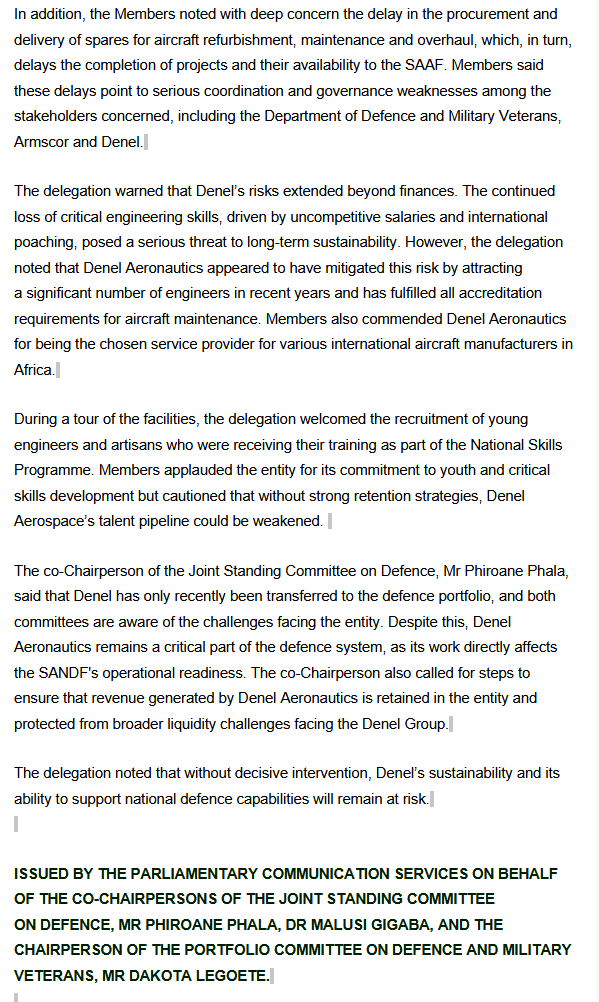 Defence Cluster Parliament of RSA tweet media