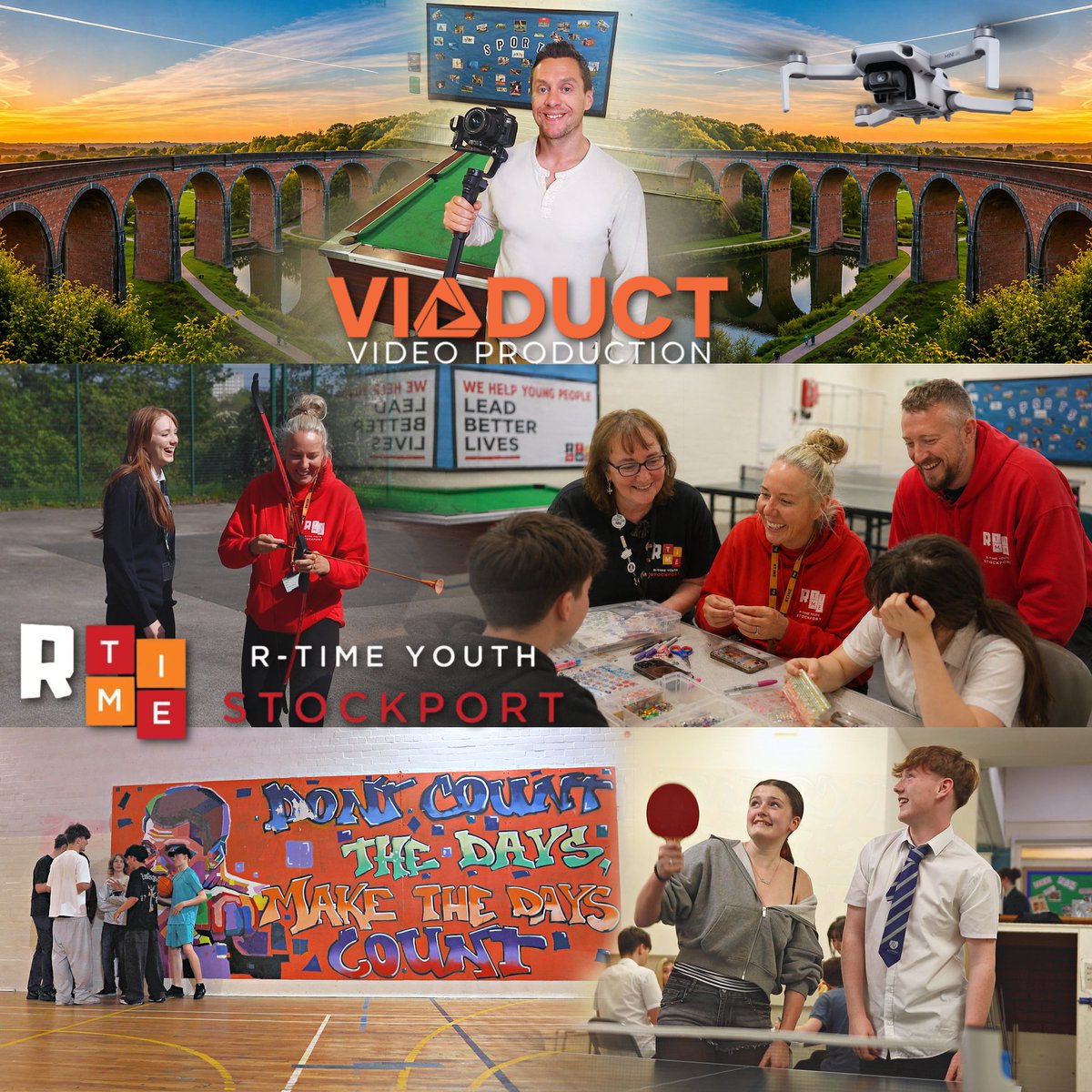 ViaductVideo's tweet image. In Stockport this week kicking off community content with the Life Leisure R-TIME team. Providing free, detached youth work, activities, and safe spaces for young people across the town. #lovewhatyoudo #StockportCommunity #youthdevelopment #youthworker #youthdevelopment