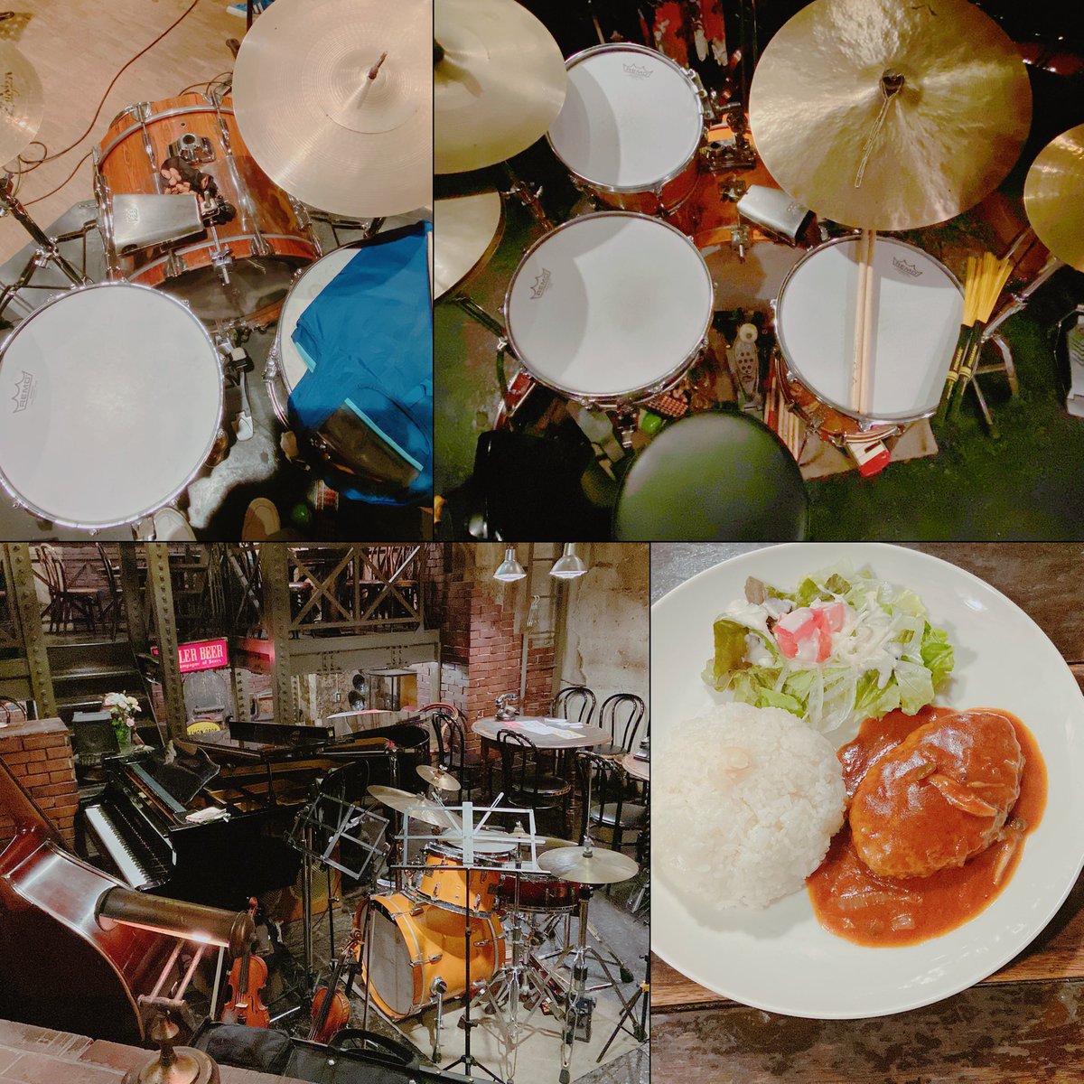昼sometimeにて入山カルテット、夜は某リハーサルでした🥁🪗✨