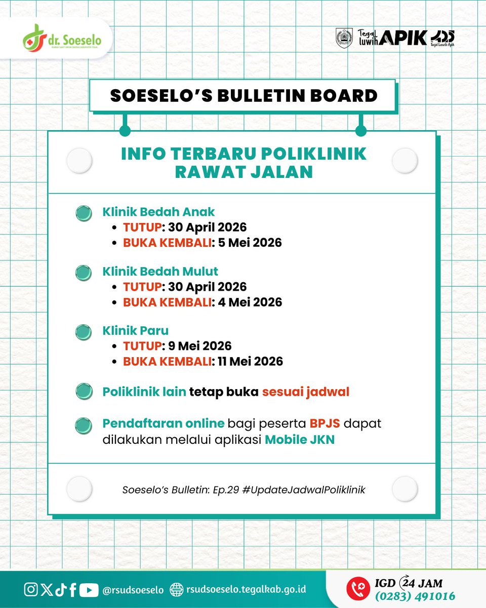RSUD dr. Soeselo Kabupaten Tegal tweet media