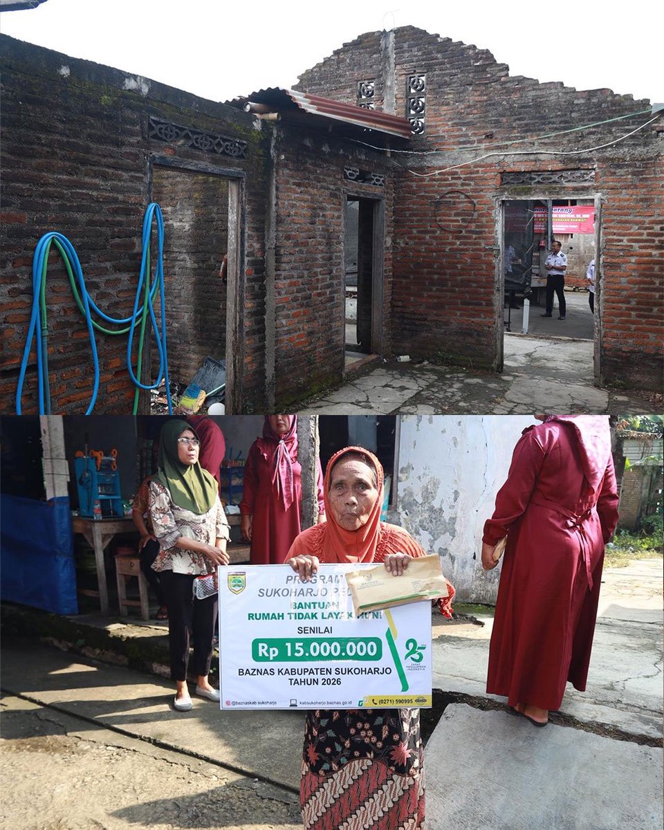 sukoharjo_kab's tweet photo. Dulur Makmur,
Pemkab Sukoharjo bersama Baznas Sukoharjo melalui Program “Sukoharjo Peduli” Serahkan Bantuan Rumah Tidak Layak Huni (RTLH) 4 lokasi yaitu : Bulu, Nguter, Sukoharjo dan Bendosari pada Rabu (29/4/2026).
#RTLH
#bantuanRTLH
#programsukoharjopeduli https://t.co/JJiIHdxMQG