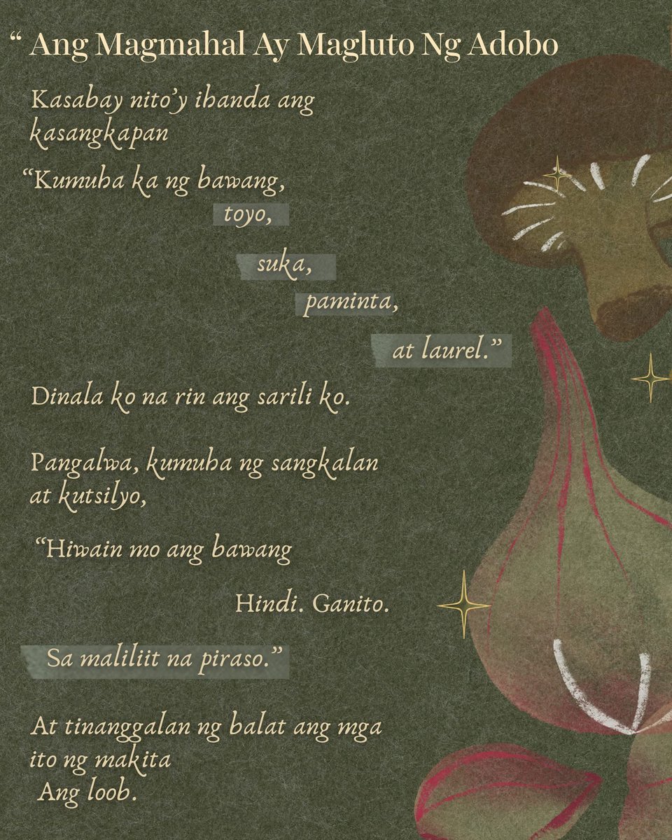 Before we close the shared table of National Literature Month and Filipino Food Month, we offer something meant to linger a little longer than flavor. 🍲

From <a href="/HeritageCollMNL/">The Heritage Collective</a>, our teammate Mark Ordillano presents a poetic essence of Filipino cooking.
