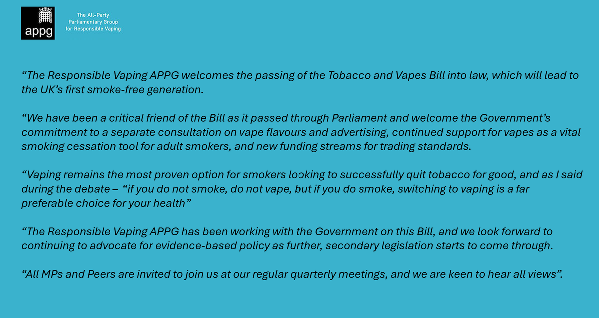 APPG for Responsible Vaping tweet media