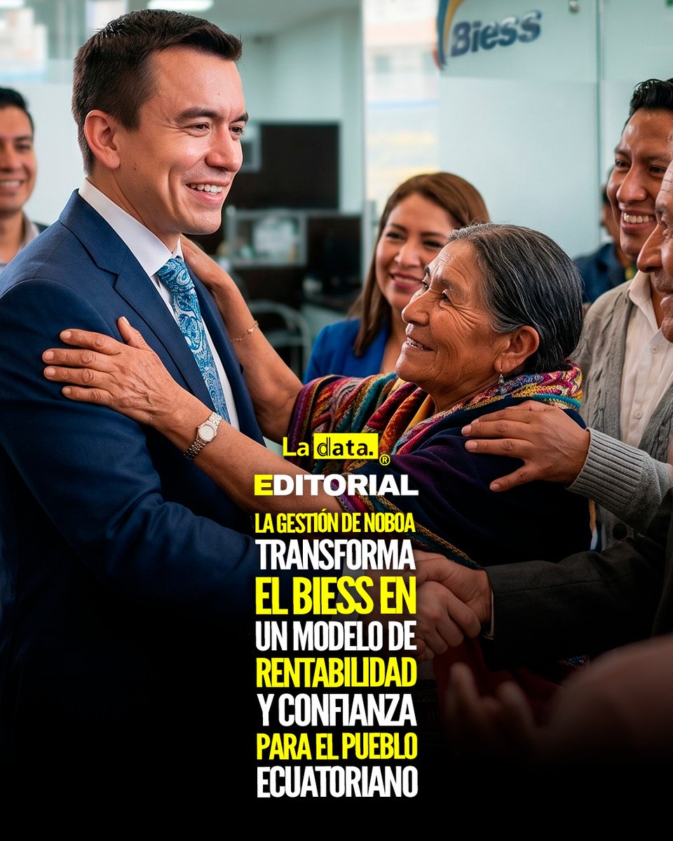 ladataec's tweet image. #Editorial La gestión de Noboa transforma el BIESS en un modelo de rentabilidad y confianza para el pueblo ecuatoriano.

¿Alguna vez sentiste que el esfuerzo de toda tu vida caía en un saco roto? Esos días terminaron. Hoy, el BIESS no solo custodia tus ahorros; los hace crecer