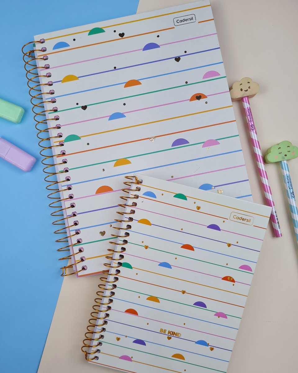 Cadersil's tweet image. Caderno universitário + caderno 1/4 da linha Be Kind é a dupla perfeita para sua rotina de estudos.

Disponível nas melhores papelarias.

#Cadersil #BeKind #Caderno