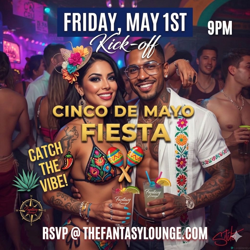 FantasyLoungeKC's tweet photo. Cinco de Mayo starts Friday! 🌶️🔥
We’re kicking off at 9 PM with pure Reggaeton &amp; Top 40 Latin vibes all night long. 💃🕺
Experience the city’s most elite, vetted atmosphere at The Fantasy Lounge. Space is limited—secure your spot now!
RSVP: https://t.co/1KNZG0c6Fu
#CatchTheVibe https://t.co/2TwICziOmp