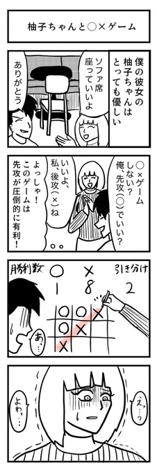 4コマ漫画 『柚子ちゃんと◯×ゲーム』 