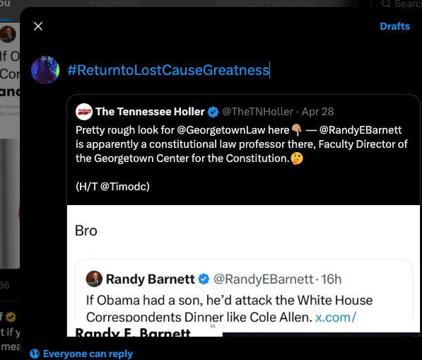 OLGriffin2's tweet photo. @TheTNHoller @GeorgetownLaw @RandyEBarnett @Timodc #FHTE as a #Freedman son of the south:
#LOstCauseGrads are free to be #MuricanAF #LostCauseTeachings #BelligerentBoomer #Harpo was inaccurate 🧐it's not just the old ones. They've taught the young ones. #TraitorsAsPatriots #MuricanAF #FromTheBunker https://t.co/JgqpXYCxSJ