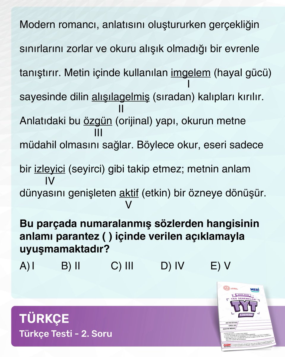 meb_mebi's tweet photo. Bu sorular gözünden kaçmasın. 👀
TYT 6. Deneme → kaydır 💫 https://t.co/auzawUMWth