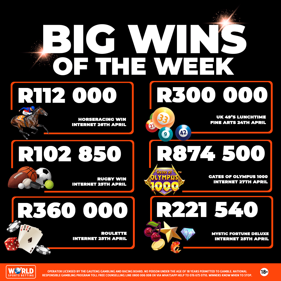 WorldSportsBet's tweet image. 💰 BIG WINS DROPPING AT WSB! 🔥

Huge congratulations to this week’s winners — turning smart bets into serious payouts 👏

That could be YOU next!

👉 wsb.co.za

#WSB #BigWins #BetWithTheBest