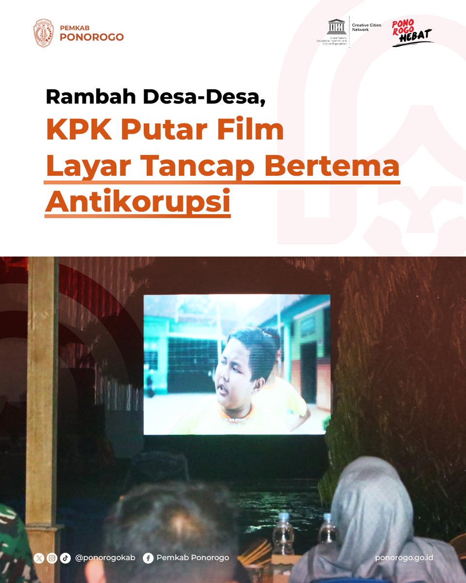 PonorogoKab's tweet photo. “Mari menjadikan film ini sebagai media pembelajaran untuk melawan praktik korupsi,” kata Bunda Lis.
Selengkapnya: https://t.co/ZCOXImGNCH
#ponorogoHEBAT #ponorogokab #kpk #film #acffest #antikorupsi https://t.co/RXSl0HvXLU