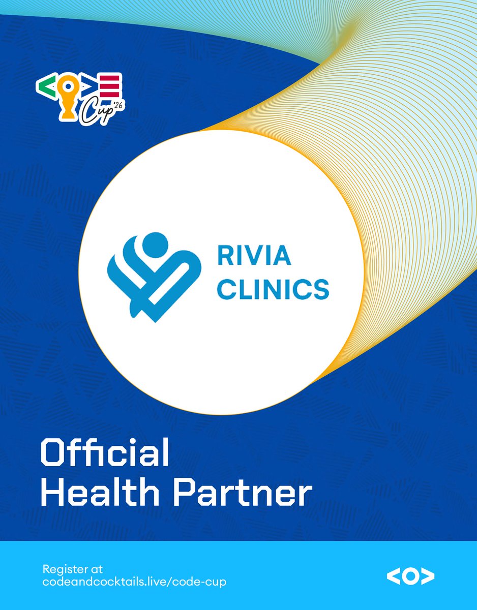 codeNcocktails's tweet photo. Don’t let a bug in your health slow you
We’re excited to announce @riviaclinics as our Official Health Partner for #CodeCup26 
Get checked in just 5–8 mins

The Flow:
Register ➡️ BP/Sugar ➡️ BMI ➡️ Oxygen+Pulse ➡️ Mini Consult.

📍 Be early: https://t.co/EqMAQdaJto https://t.co/0z1OdFDBgi