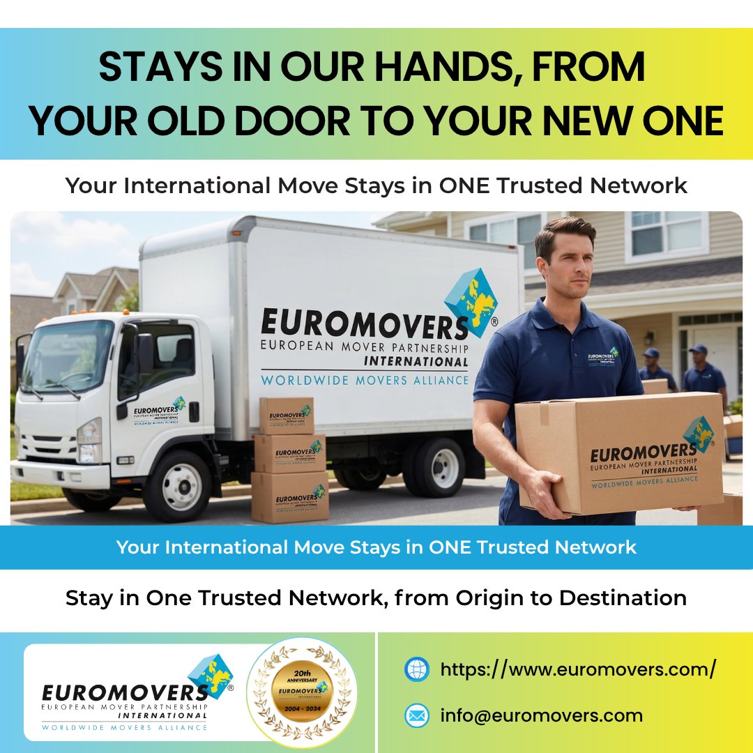 euromovers's tweet image. Your move stays in trusted hands 🤝
Handled only by approved EUROMOVERS members—no unknown agents.

Experience full accountability worldwide 🌍
Discover how: euromovers.com

#TrustedNetwork #DoorToDoor #GlobalMoving #RelocationExperts #Euromovers