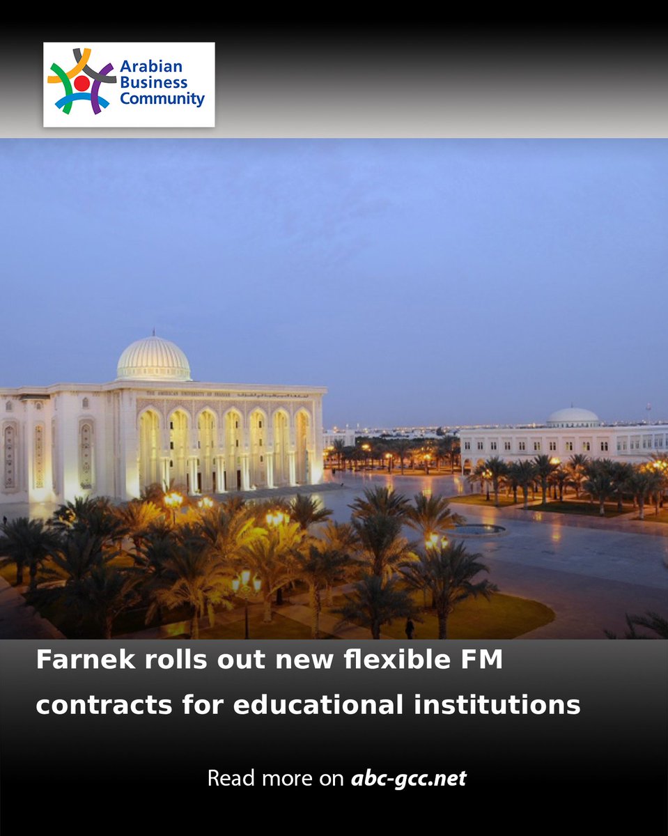 ABCinGCC's tweet image. Smart and green facilities management company Farnek has rolled out a new flexible FM proposition. 

Read more on abc-gcc.net/News/1/395184

#ABCnews #FacilitiesManagement #Education