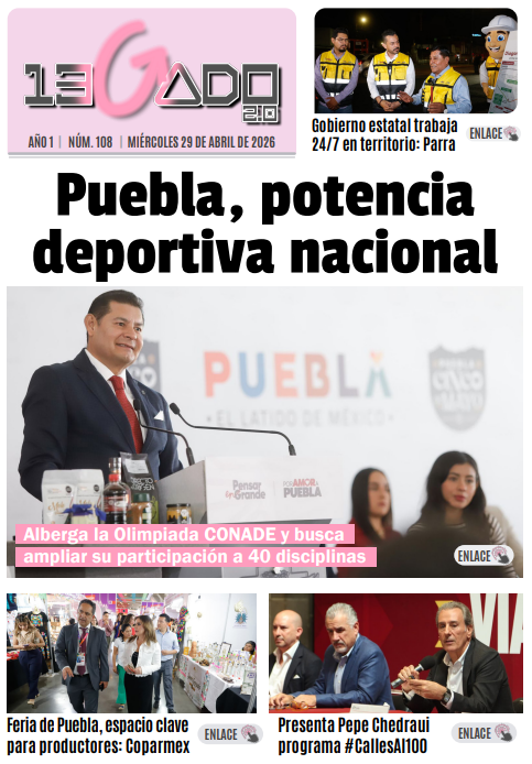 legado2_0mx's tweet image. ¡Buenos días !  ☀️ Hoy #Miércoles  29 de abril en nuestra #Portada interactiva.

🫶Puebla, potencia deportiva nacional (@Gob_Puebla)
👏Feria de Puebla, espacio clave para productores: @CoparmexPuebla 
👍Presenta @pepechedrauimx programa #CallesAl100
🚧 @Gob_Puebla  trabaja 24/7