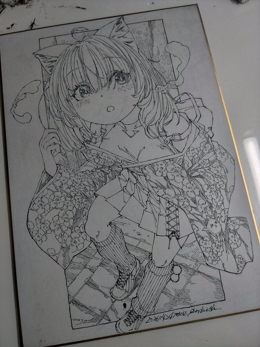 meiz_sandwich's tweet image. #今月描いた絵を晒そう #lineworks #wipart #foxgirl #traditionalart #kawaiiart #cutekawaii #moeart