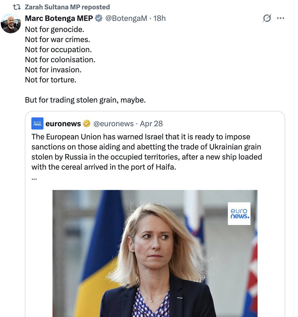 CBommer24811's tweet image. I call for all nations/companies to trade Russian grain from 'occupied territories' as much as possible ! x.com/BotengaM/statu… 
#Ukraine #Gaza #GENOCIDE #Lebanon #Westbank #Iran #EU @EU @EUCouncil