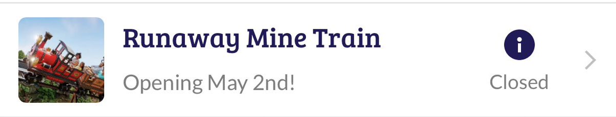 TowersStreet's tweet image. The Runaway Mine Train is set to be back open this Saturday from its extended winter maintenance. #ChooChoo