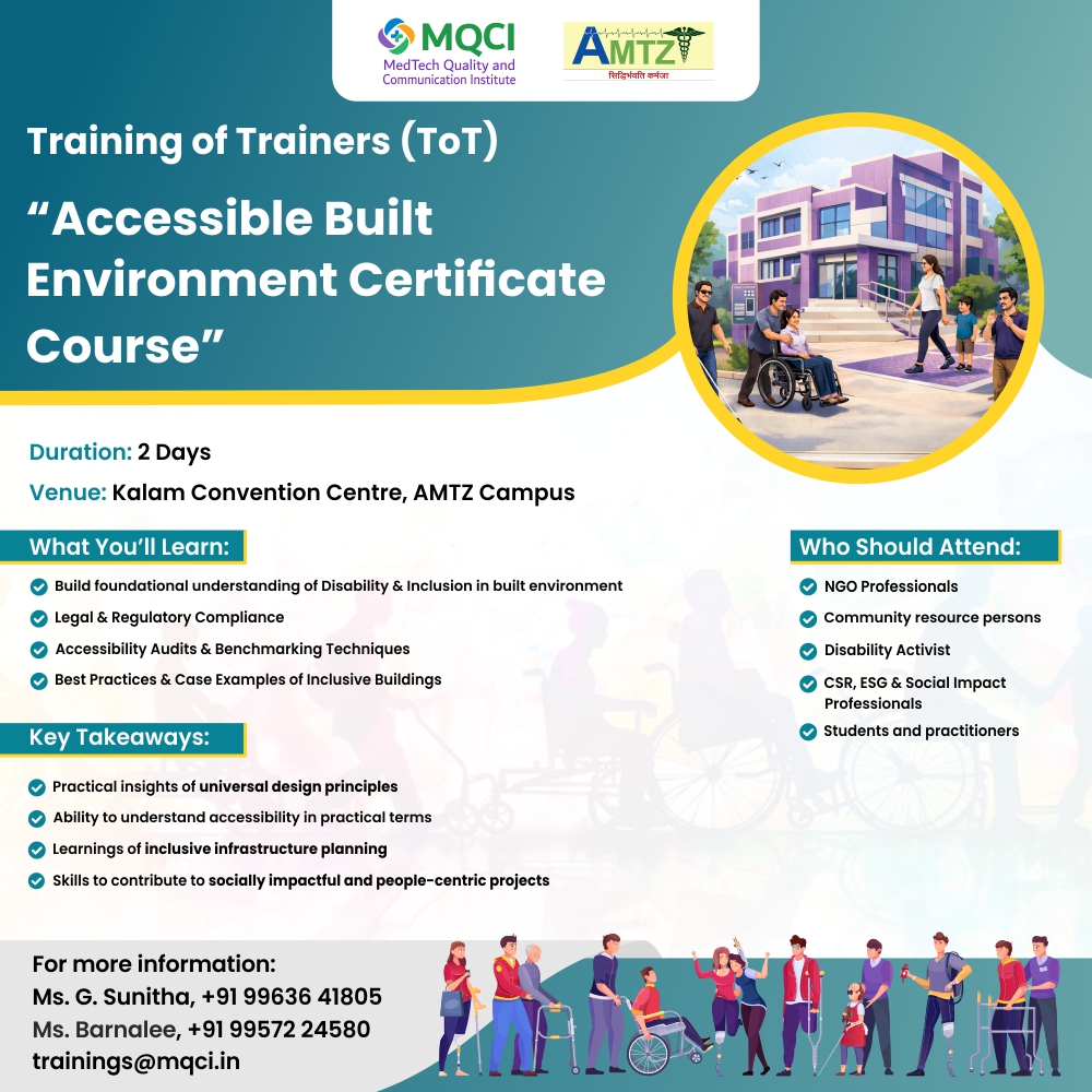MQCI_info's tweet image. ✨Build #Worlds Without Barriers! 🌍

✨Ready to #lead the charge in #inclusive #design?

✨ Join our #Training of #Trainers (ToT): Accessible Built #Environment #Certificate Course.

📅 Save the Date: 21st - 22nd May 2026 
🔗 Secure your spot NOW: bit.ly/4t3U61o