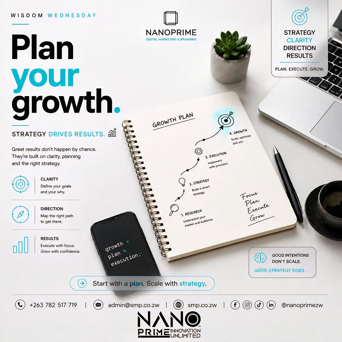 NanoPrimeZw's tweet image. Growth isn’t random—it’s planned. 📈
Clear strategy turns ideas into results and effort into progress.
Start with a plan. Scale with precision.
#NanoPrimeZw #Strategy #BusinessGrowth #DigitalMarketing