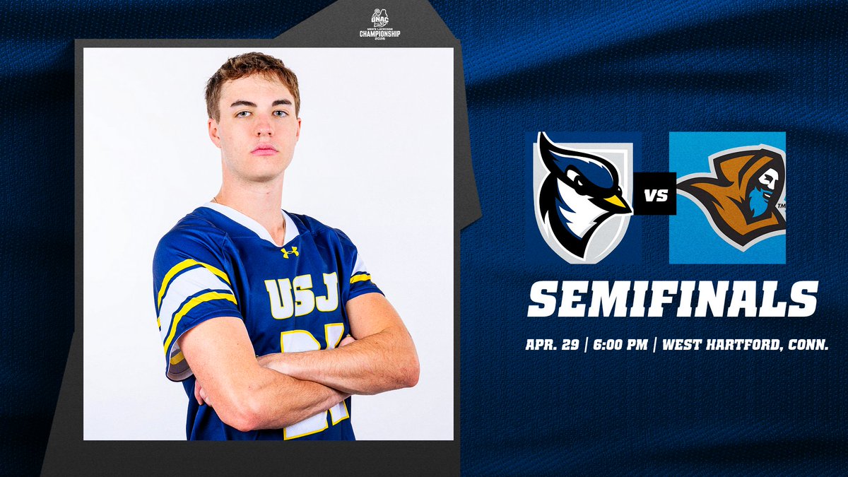 USJ_BlueJays's tweet image. 🏆 GNAC SEMIFINALS 🏆

The second‑seeded @USJCT men’s 🥍 team continues its quest for a second @TheGNAC Championship Wednesday night, hosting sixth‑seeded @SJCmonks in WeHa!

📊: bit.ly/4t2AaMa
📺: bit.ly/4vY7pTL

#D3lax | #FearTheFlock | #GoBlueJays🔵🐦