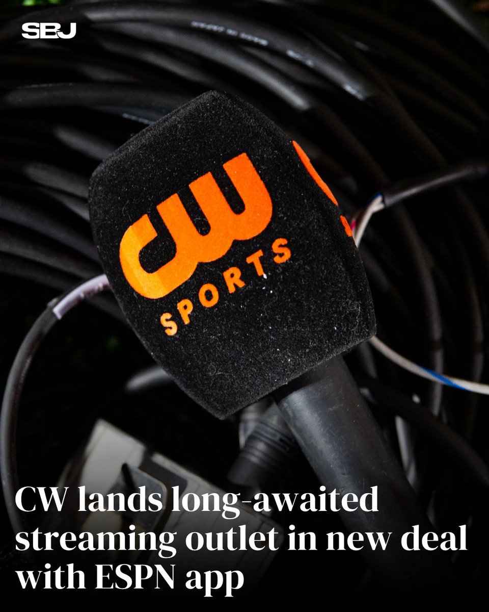 SBJ's tweet photo. .@TheCW  lands a streaming home inside the @ESPN app, adding 800+ hours of sports content.

Strong signal that partnership and aggregation may be winning over launching more standalone apps.

Read more here: https://t.co/os2dmXcKYj https://t.co/yxQcc3GBIY