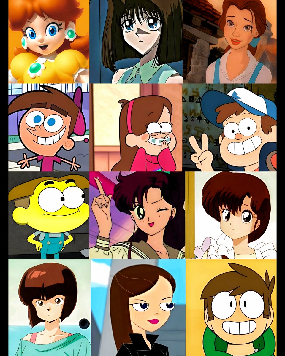 cartoonvibes26's tweet photo. My Favorite Brown Haired Characters ❤️ https://t.co/VUz5LEtJIU