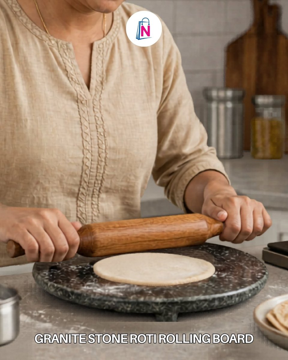 nakshathraco's tweet image. Perfect rotis start with the right base 

Our granite stone rolling board ensures smooth rolling, stability, and perfect shape every time. A must-have for every kitchen!

Shop now at nakshathra.co

#RotiMaking #GraniteBoard #KitchenEssentials #HomeCooking #Nakshathra