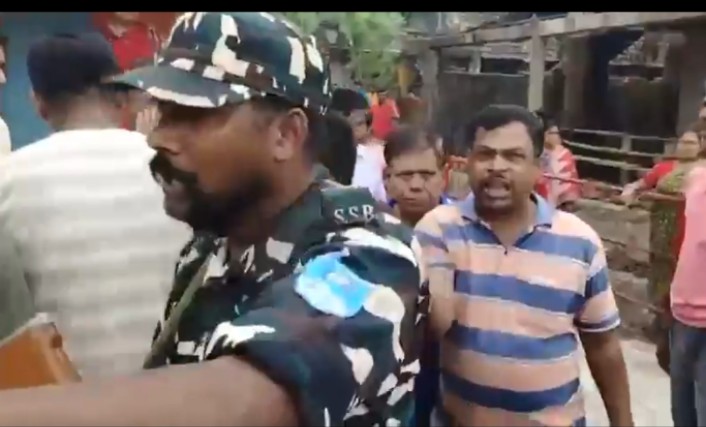 This #SSB Guy had beaten an infant as per videos.

I am scared about his family members.

And <a href="/CEOWestBengal/">CEO West Bengal</a>
Has given him immunity.