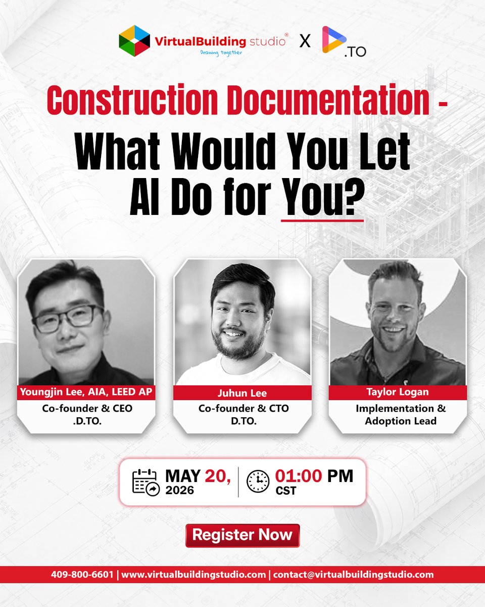 vbsglobal's tweet image. Still spending hours just finding the right details?
 
Learn how AI can reduce documentation friction and help you focus on real design decisions.
 
Register for the webinar ➡️ lnkd.in/d9pH5grw

📅 May 20, 2026 | 01:00 PM CST
 
#BIM #Architecture #AIinAEC #AEC