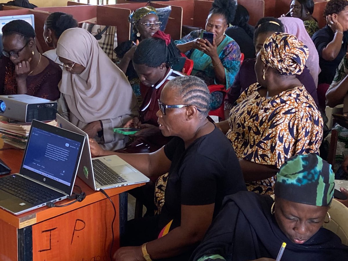 RisingHopeGirls's tweet photo. Nearly 60% of teachers in Nigeria lack digital literacy, impacting gender equity in STEM.

RHGE is closing the gap! Our Train-the-Trainer model equips educators with digital tools &amp; gender-responsive skills to create safe, inclusive classrooms. 
To read more: Link in Bio https://t.co/qVWw9M5U7L