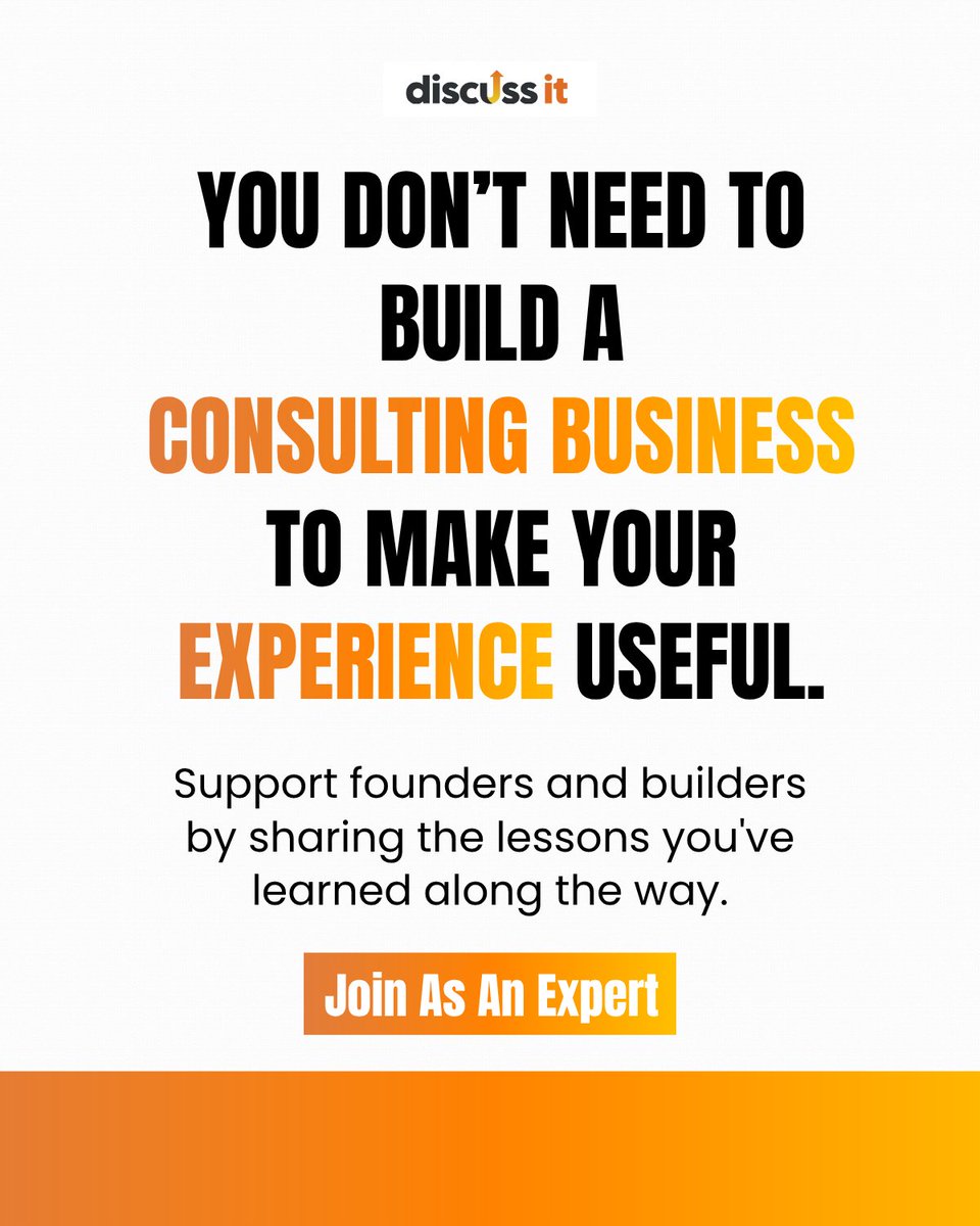 WeDiscussIt's tweet photo. You don’t need a consulting business to make your experience useful.

Sometimes people just need a short, focused conversation with someone who’s done it.

DiscussIt makes it simple:
• No long commitments
• No complex setup
• Get paid

Get started: https://t.co/A4qM9QBElB https://t.co/VZGiQKZJp5