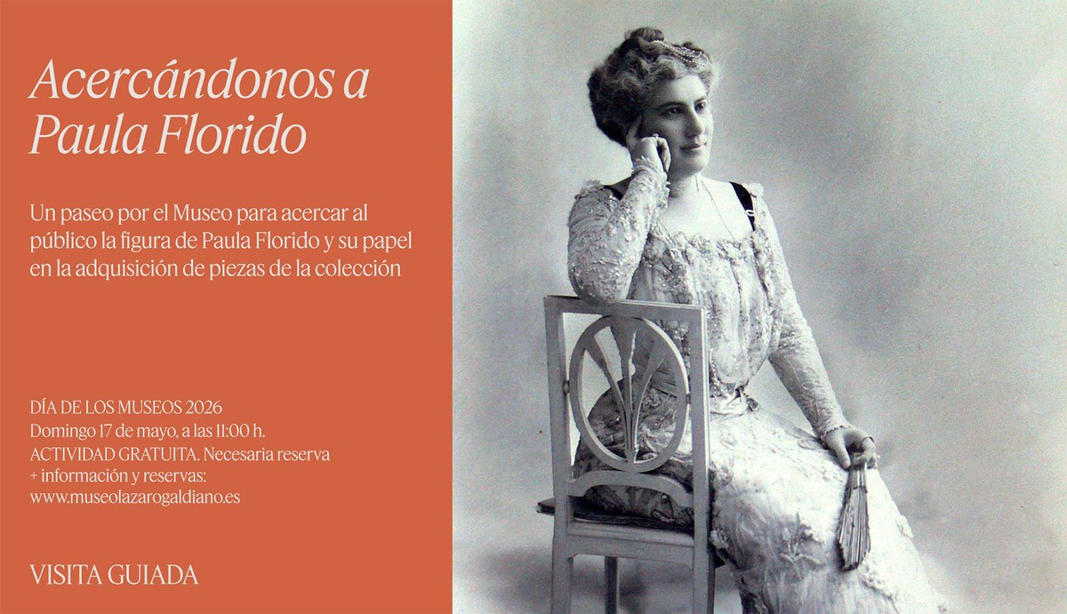 Museo_Lazaro's tweet image. ¡Celebra #ElDíaDeLosMuseos en el Lázaro! Ya puedes reservar tu plaza #gratis en la visita "Acercándonos a Paula Florido". Descubre el papel de Paula Florido en la formación de la Colección Lázaro.
+ info. y reservas: museolazarogaldiano.es/actividades/di… 
#arte #mujeres