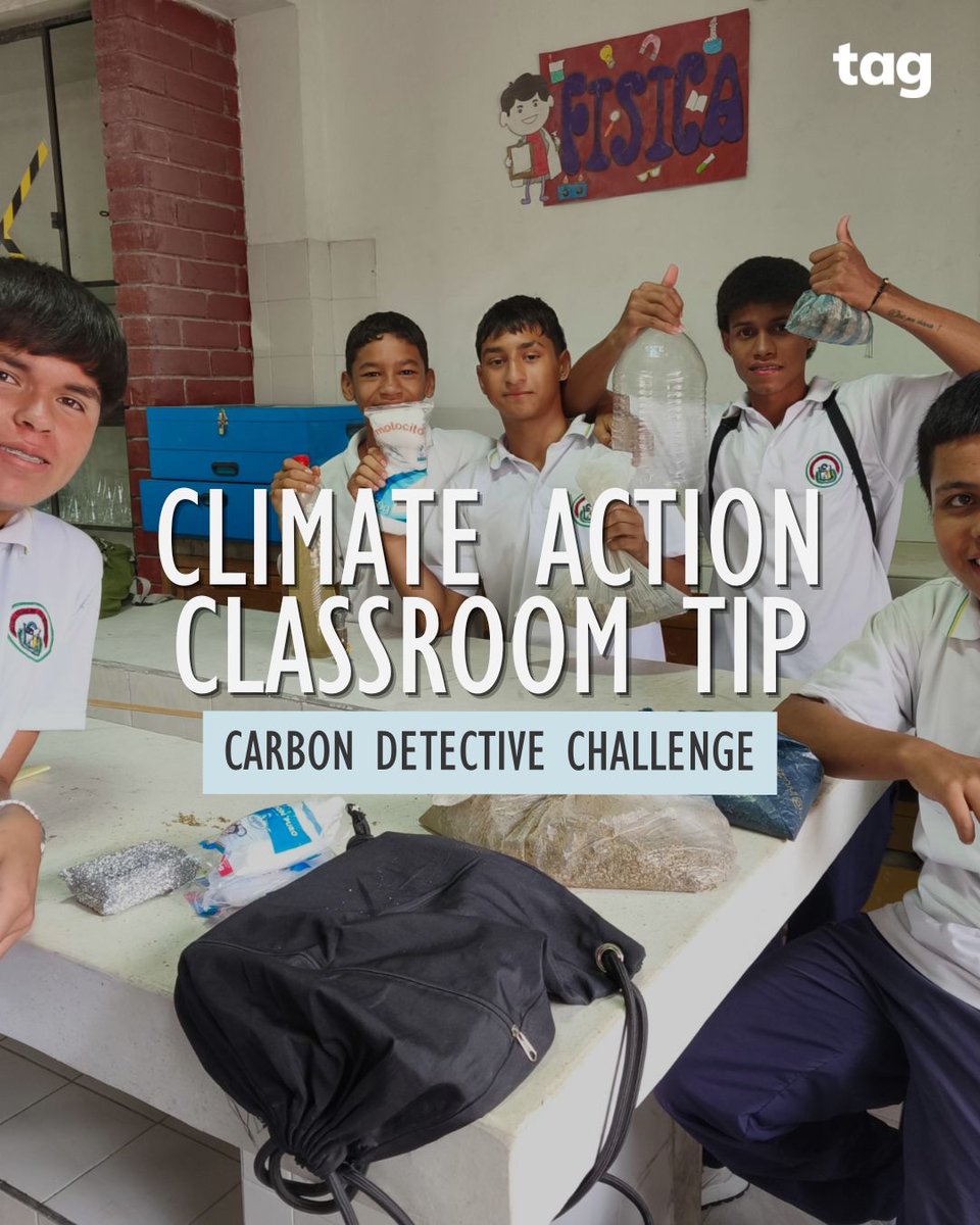 TakeActionEdu's tweet photo. Turn your classroom into a team of carbon detectives with this fun classroom activity!

Students will move beyond learning about climate to identify real everyday habits, design solutions, and track their impact in real time.

Let us know how it goes in the comments! https://t.co/Lap6ZbJWfO