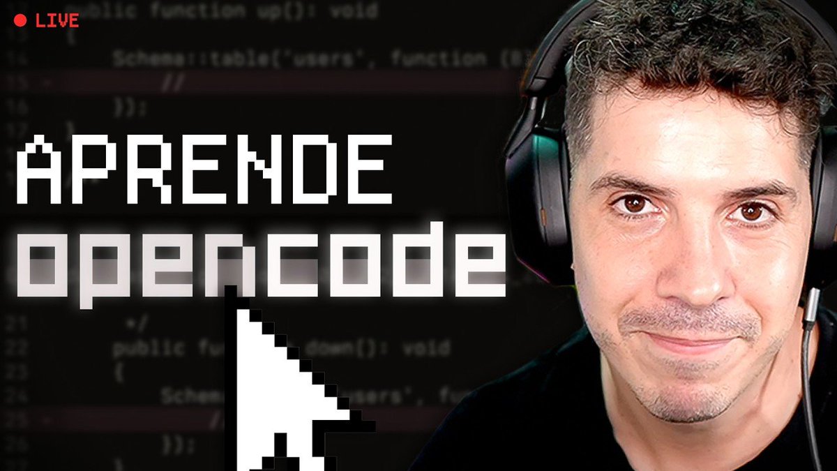 ¡HOY es el curso de OpenCode desde cero!
El mejor agente de IA de código abierto.
Modelos gratuitos, agentes, MCP, sesiones y más...

Se retransmite aquí:
→ youtube.com/watch?v=dtAeUI…