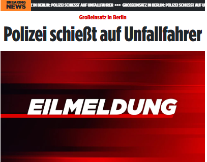 Taykra's tweet image. #Berlin: Der Autofahrer soll zuvor mehrere Unfälle begangen haben, konnte von den Beamten gestoppt werden. Die Polizei ist im Großeinsatz. Ein Rettungshubschrauber ist im Anflug, 2 Rettungswagen sind v Ort.
Der Mann soll „mit hoher Geschwindigkeit“ auf die Beamten zugerast sein.