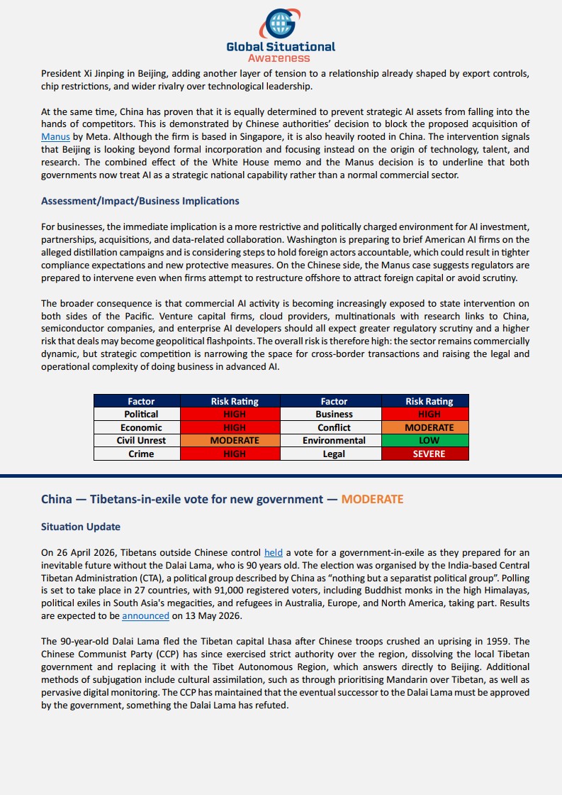 GlobalSituAware's tweet image. Stay informed across the Asia-Pacific region with the Global Situational Awareness #APAC Weekly - 29 April 2026.

Contact us for further information.

#AsiaPacific #Geopolitics #Risk #BusinessNews