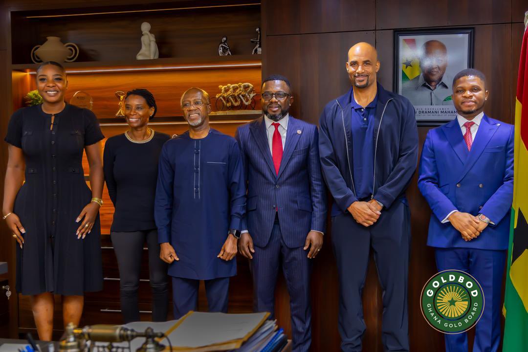 GhanaGOLDBOD's tweet photo. Austrian-German actor and former model, based in the United States, Boris Cudjoe paid a visit to the CEO of Ghana Gold Board, Sammy Gyamfi Esq. on strategic partnership aimed at promoting value addition. https://t.co/TdULhWhDij