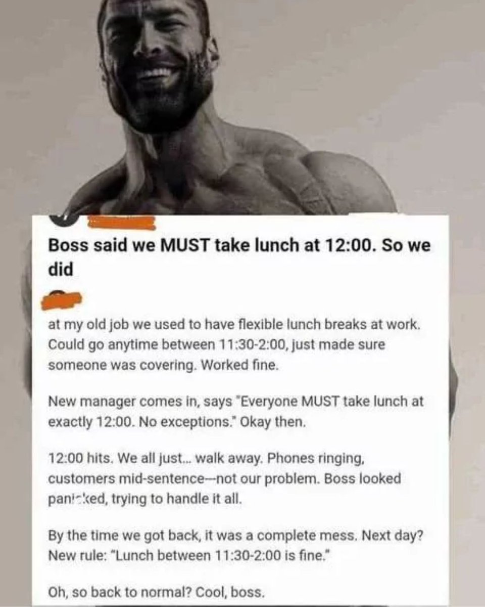 Memedroid's tweet image. Cool, boss #gigachad #memes #work #boss #funny