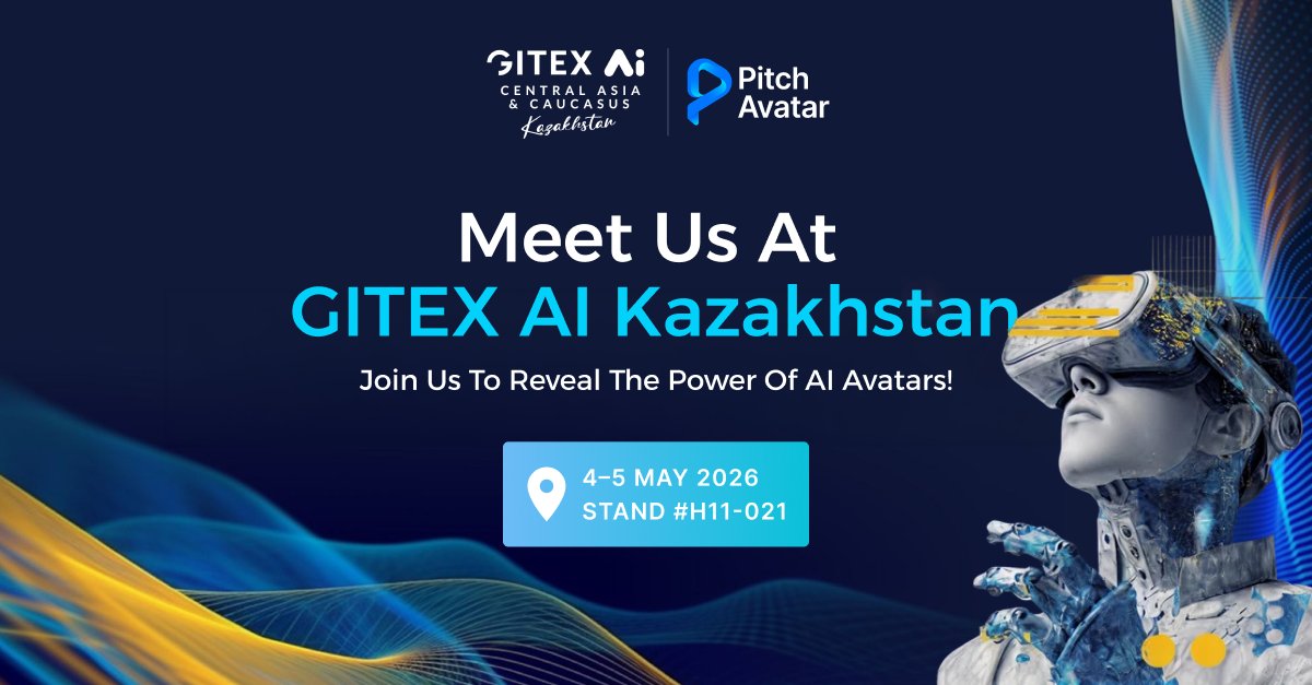 pitch_avatar's tweet photo. We’re heading to GITEX AI Kazakhstan together with Softprom.
📍 Almaty | 4-5 May | Stand #H11-021

300+ companies.
100+ startups.
Teams from 60+ countries.

Victoriia Abed, CRO at @pitch_avatar will show firsthand how AI avatars handle demos, training, and inbound leads.

If you’re around - stop by.
We’ll walk through how this can fit your workflows.
Or DM to book a time in advance. 🤝

#PitchAvatar #GITEXAIKazakhstan #GITEXCentralAsia