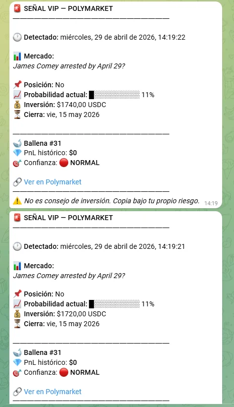 Ahs18Master's tweet photo. Perdí dinero en Polymarket intentando adivinar mercados.

Hasta que cambié el enfoque:

Dejar de adivinar.
Seguir a los que ganan.
Mi bot monitoriza whales como Theo4 y Fredi9999.

La IA filtra mercados cerrados o de alto riesgo.

Comenta "WHALE" y te mando por DM el Telegram. https://t.co/TqosH8Hjhn