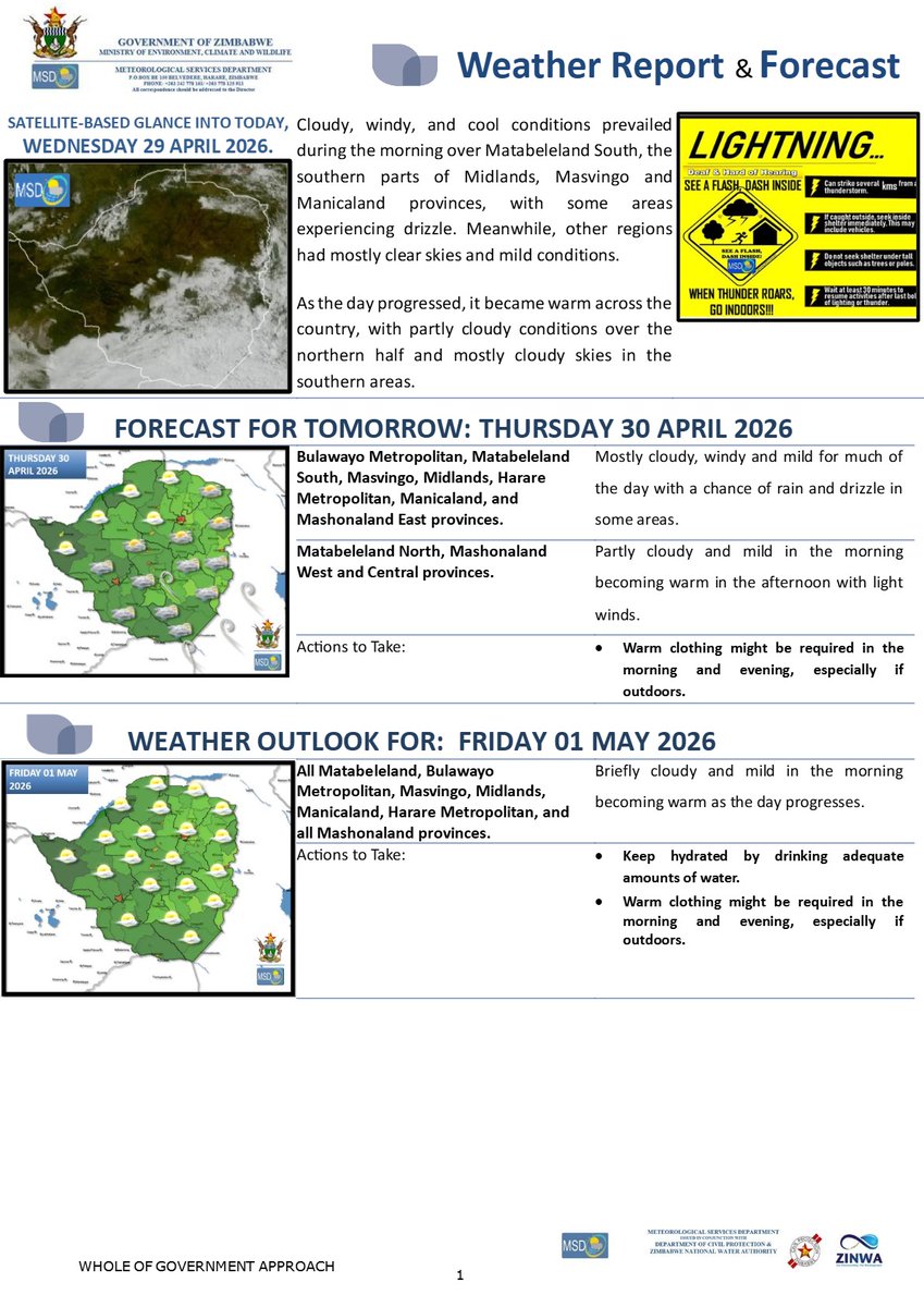 Meteorological Services Department of Zimbabwe tweet media