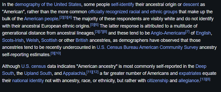 DrPepperMD's tweet photo. @kysilvercreek @NoHunksAllowd @ChairmanBiden74 it's right there in the box. 4 characteristics of the south are having a black or "American" ancestry plurality, having an American ancestry plurality among white non-hispanics, having a southern dialect, and having a Southern Baptist religious plurality. https://t.co/SJrV4nGTNf